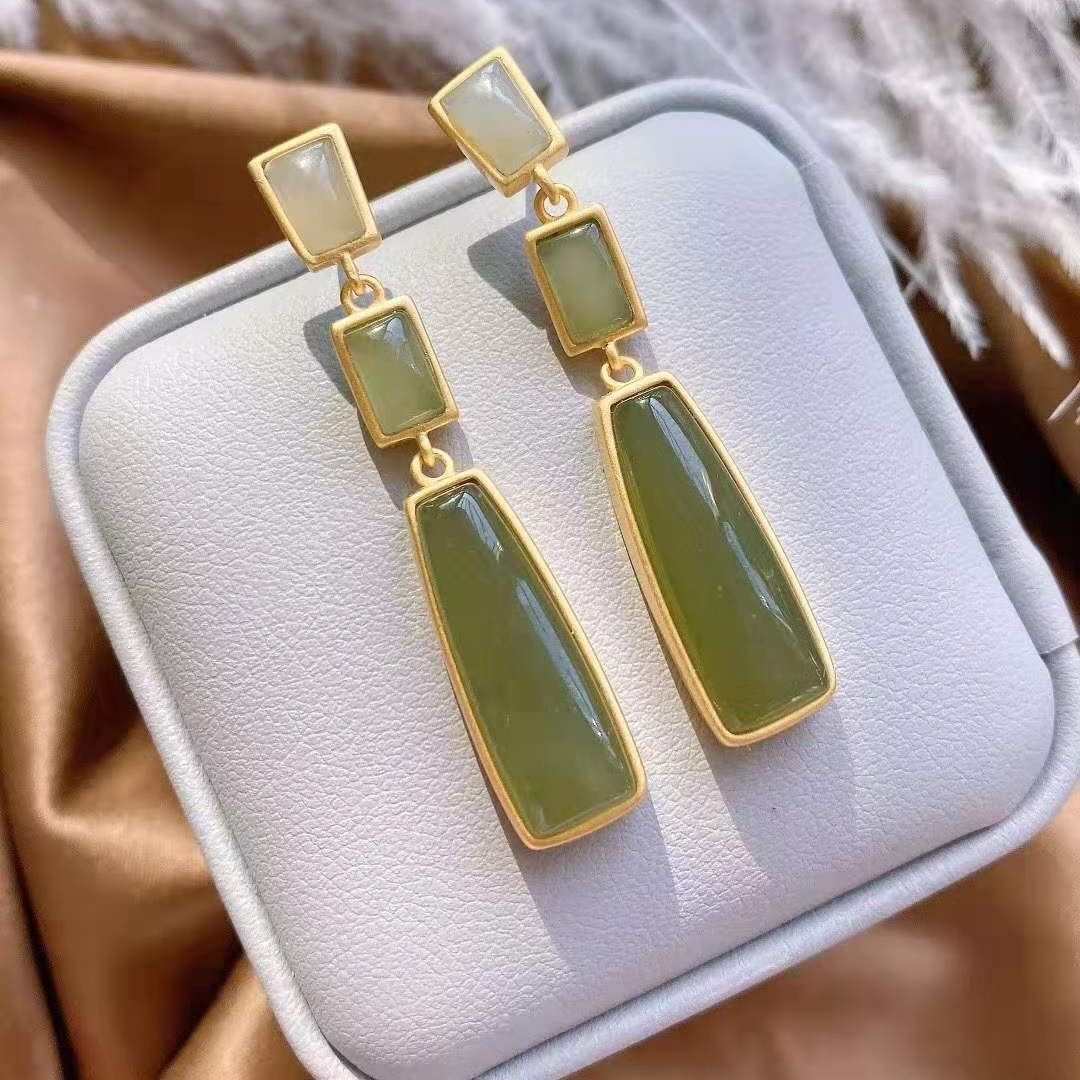 Vintage Green Fashion Geometry Earrings