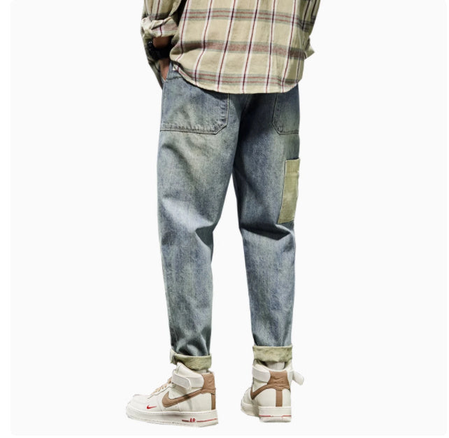 Loose Straight Tube Haren Workwear Nine Quarter Jeans