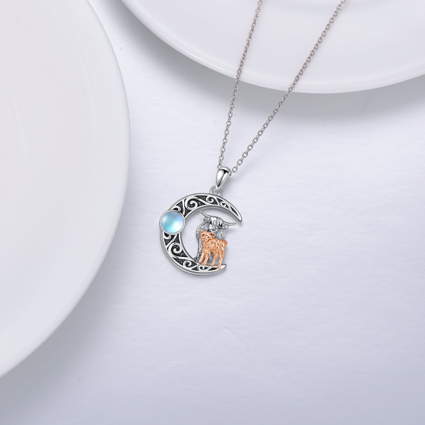 Sterling Silver 925 Necklace With Moonstone