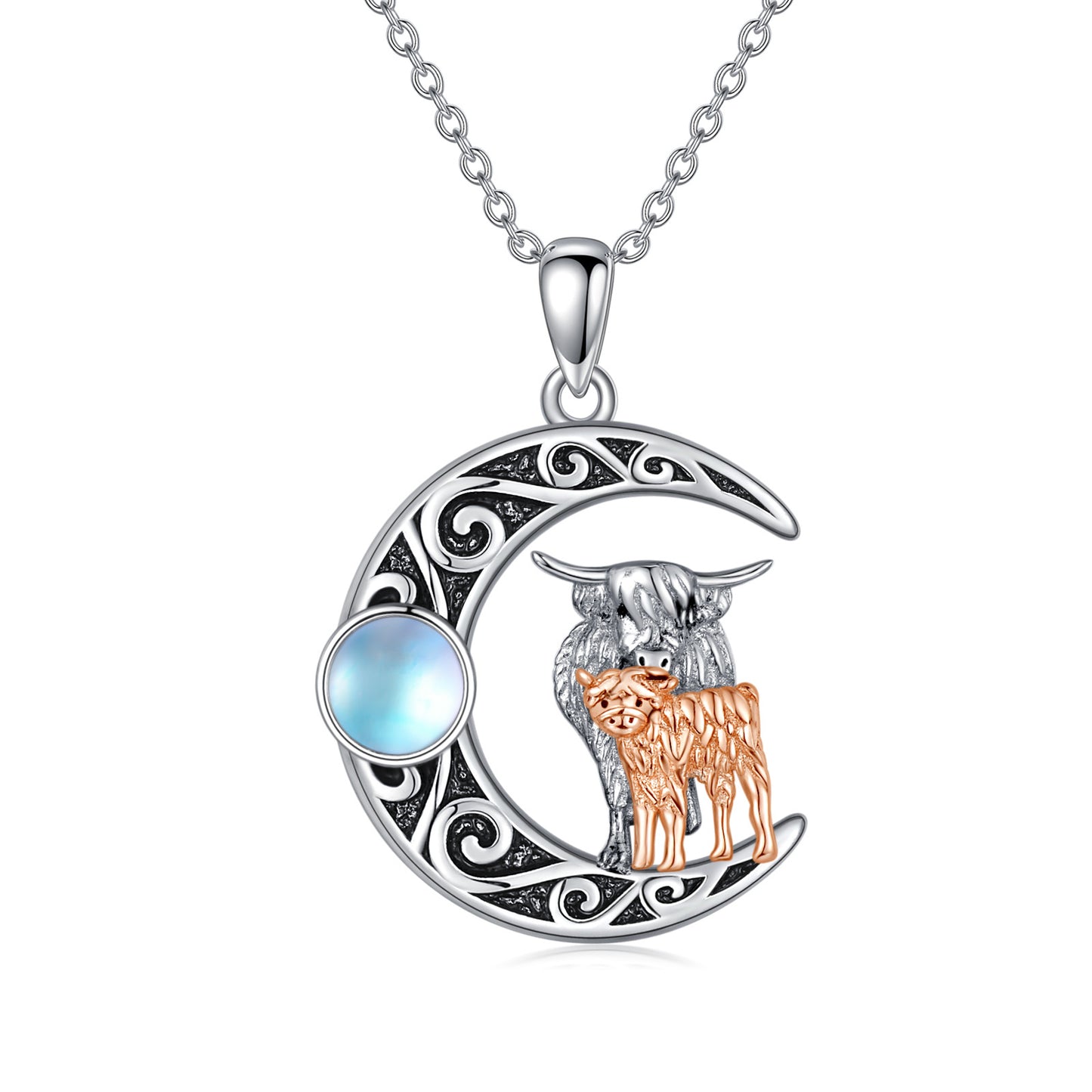 Sterling Silver 925 Necklace With Moonstone