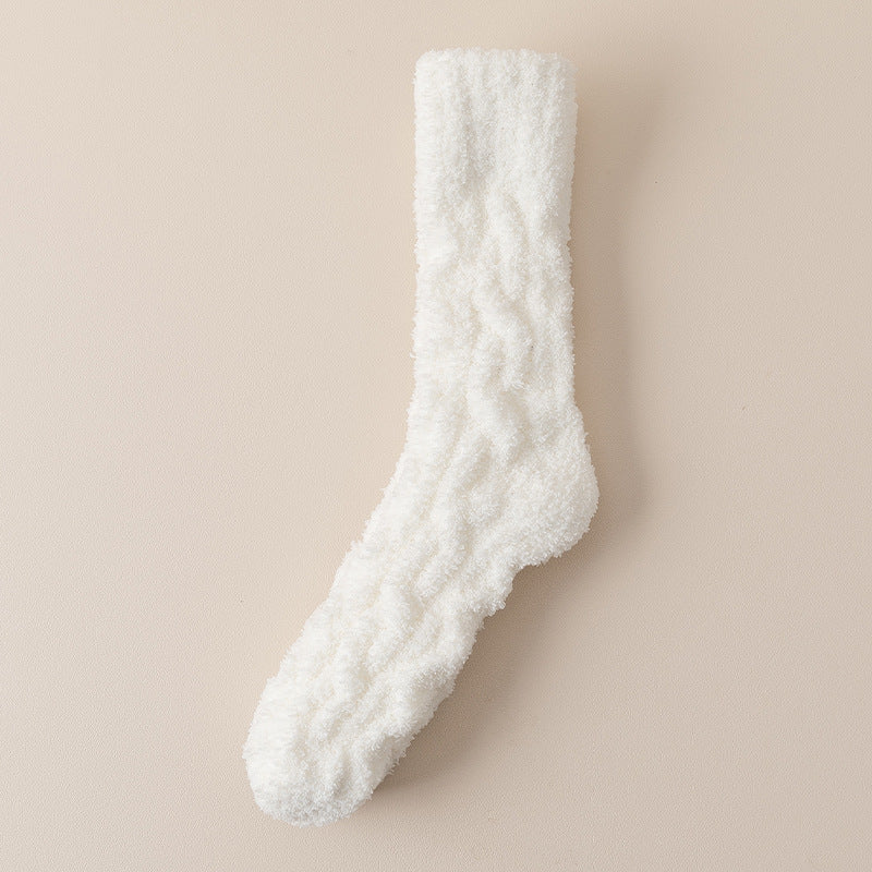 Warm Fuzzy Coral Fleece Socks