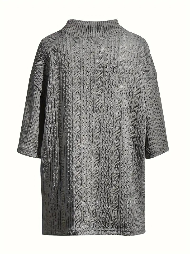 2pcs Men's Jacquard Solid Short Sleeve V Neck Shirt
