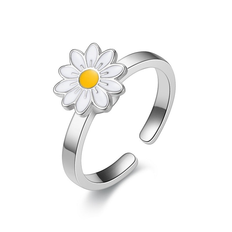 Rings Eyes Flowers Anxiety Rings For Women Fidget Spinner Ring Jewelry