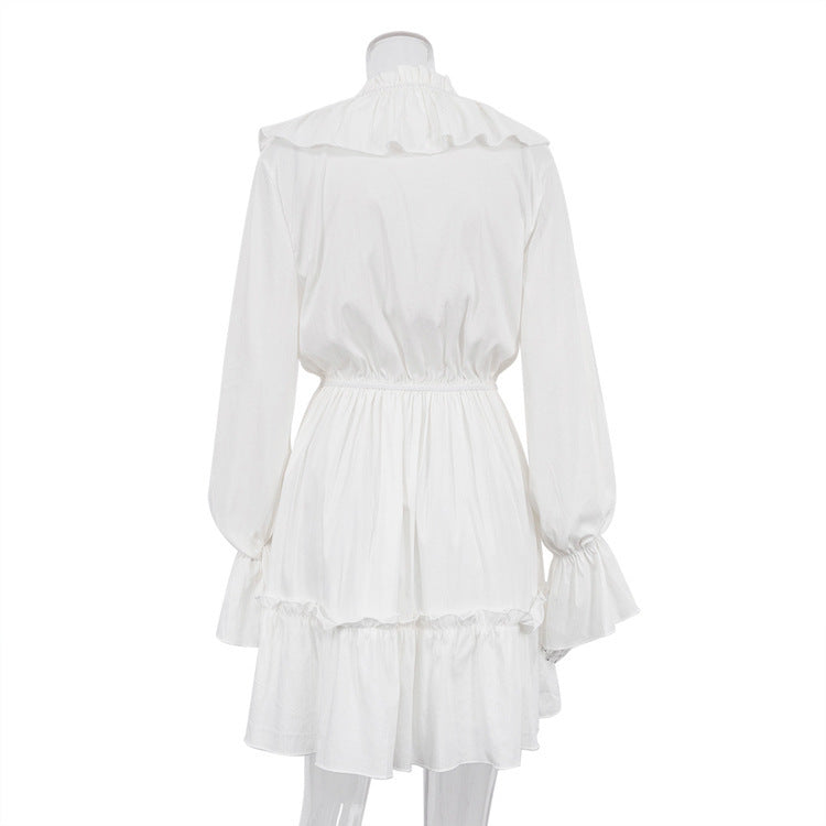 V Neck Flared Sleeve Short Dress