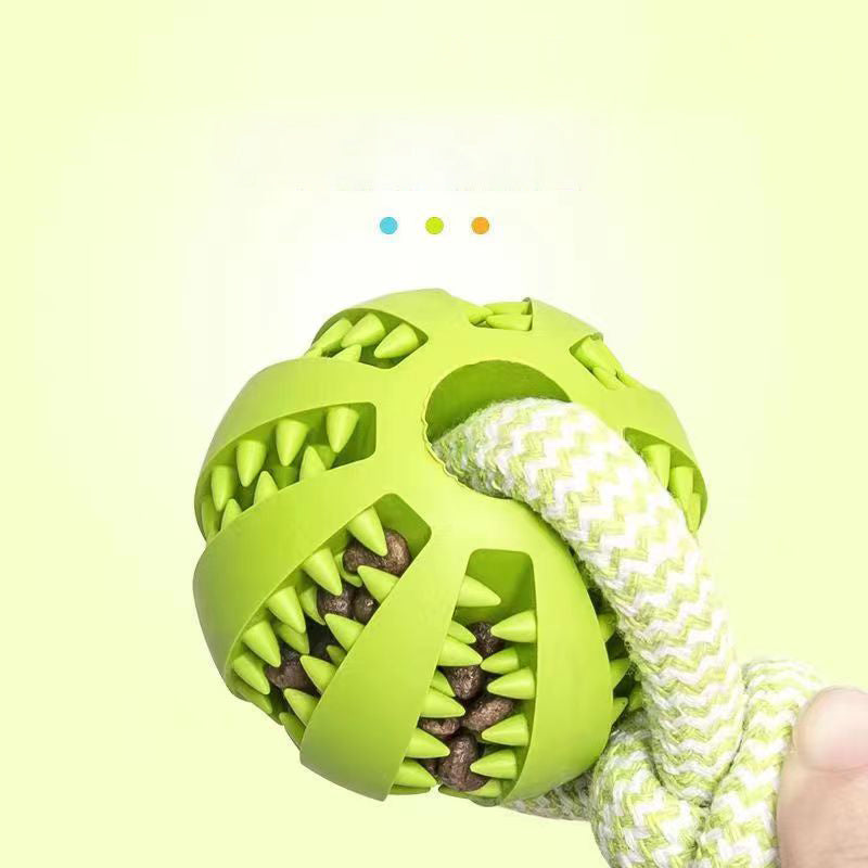 Dog Toys Treat Balls Interactive Hemp Rope Rubber Leaking Balls