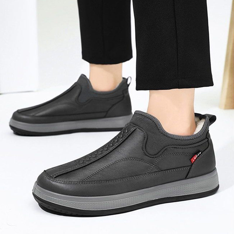 Winter Warm Fleece Snow Boots Round-toed Platform Ankle Boot Fashion Simple Non-slip Flat Cotton