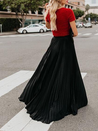 Girls High Waist Long Skirt