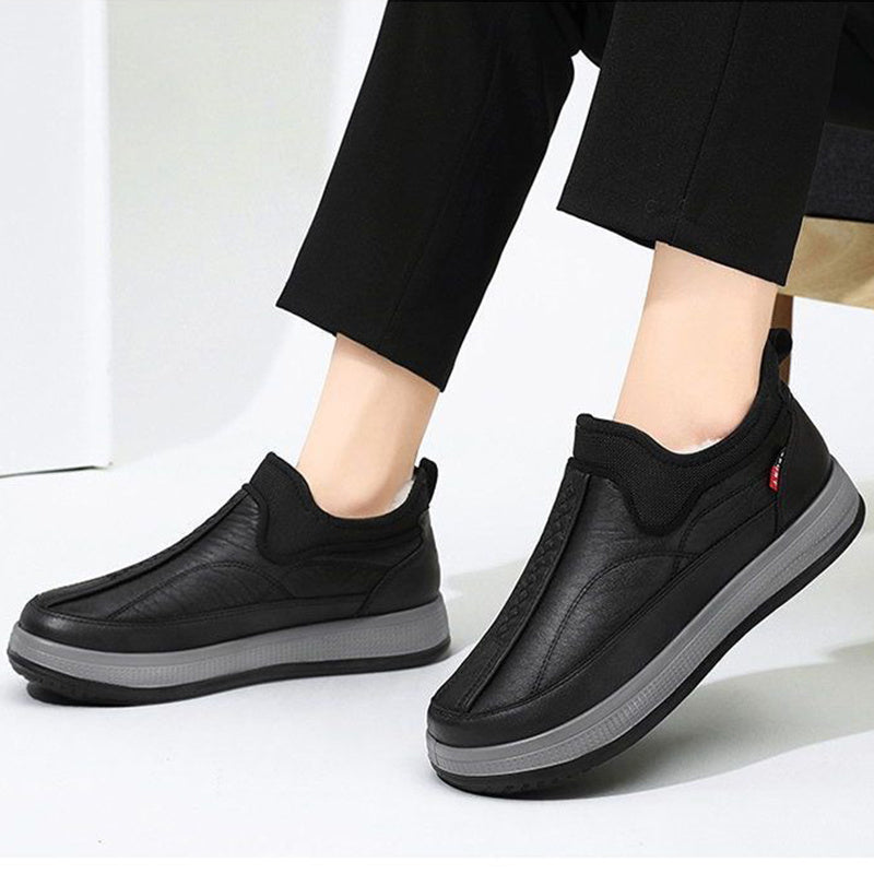 Winter Warm Fleece Snow Boots Round-toed Platform Ankle Boot Fashion Simple Non-slip Flat Cotton