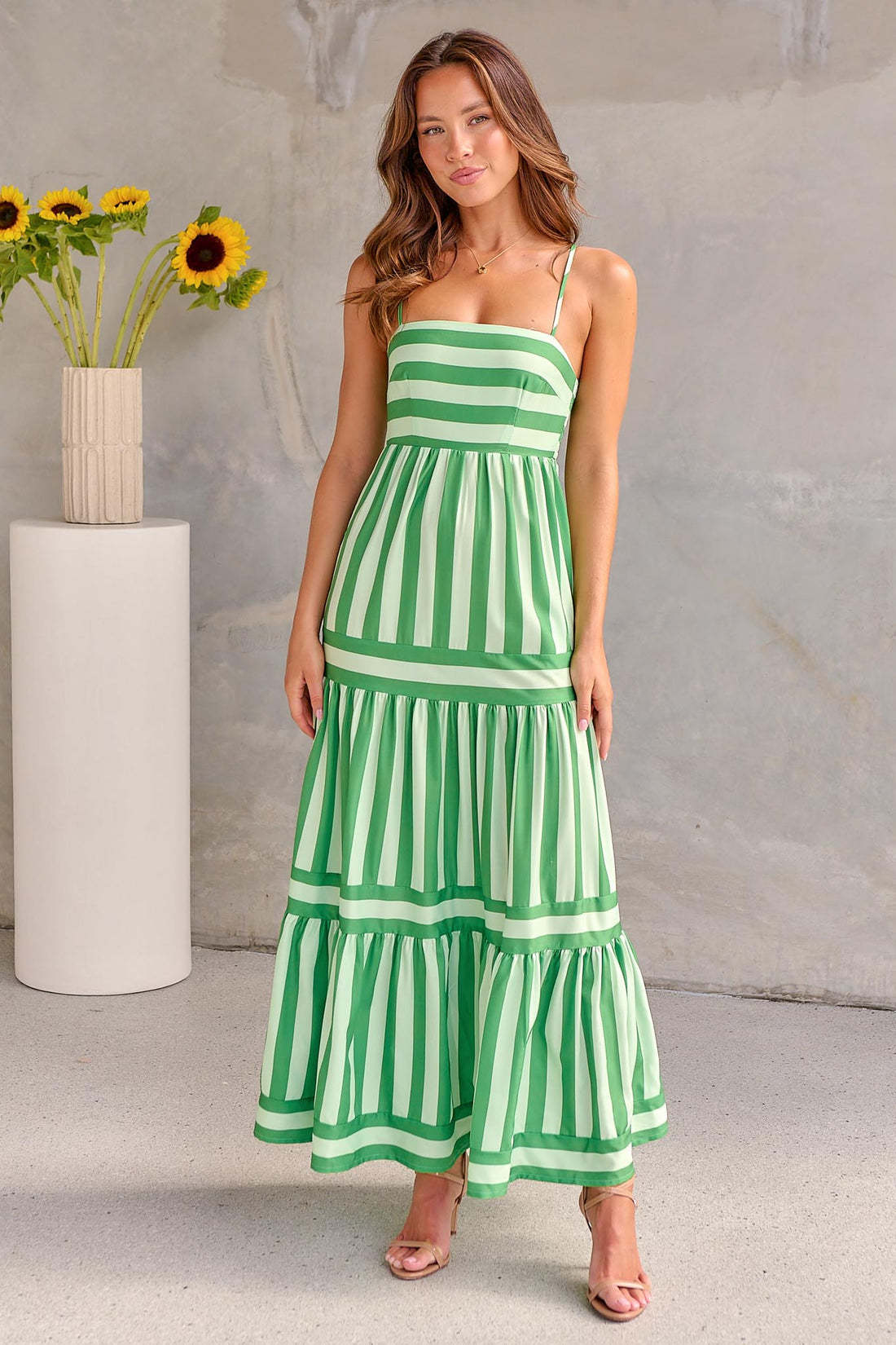 Summer Striped Printed Long Dress