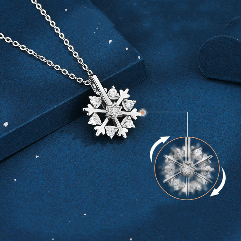 Silver Snowflake Necklace Women