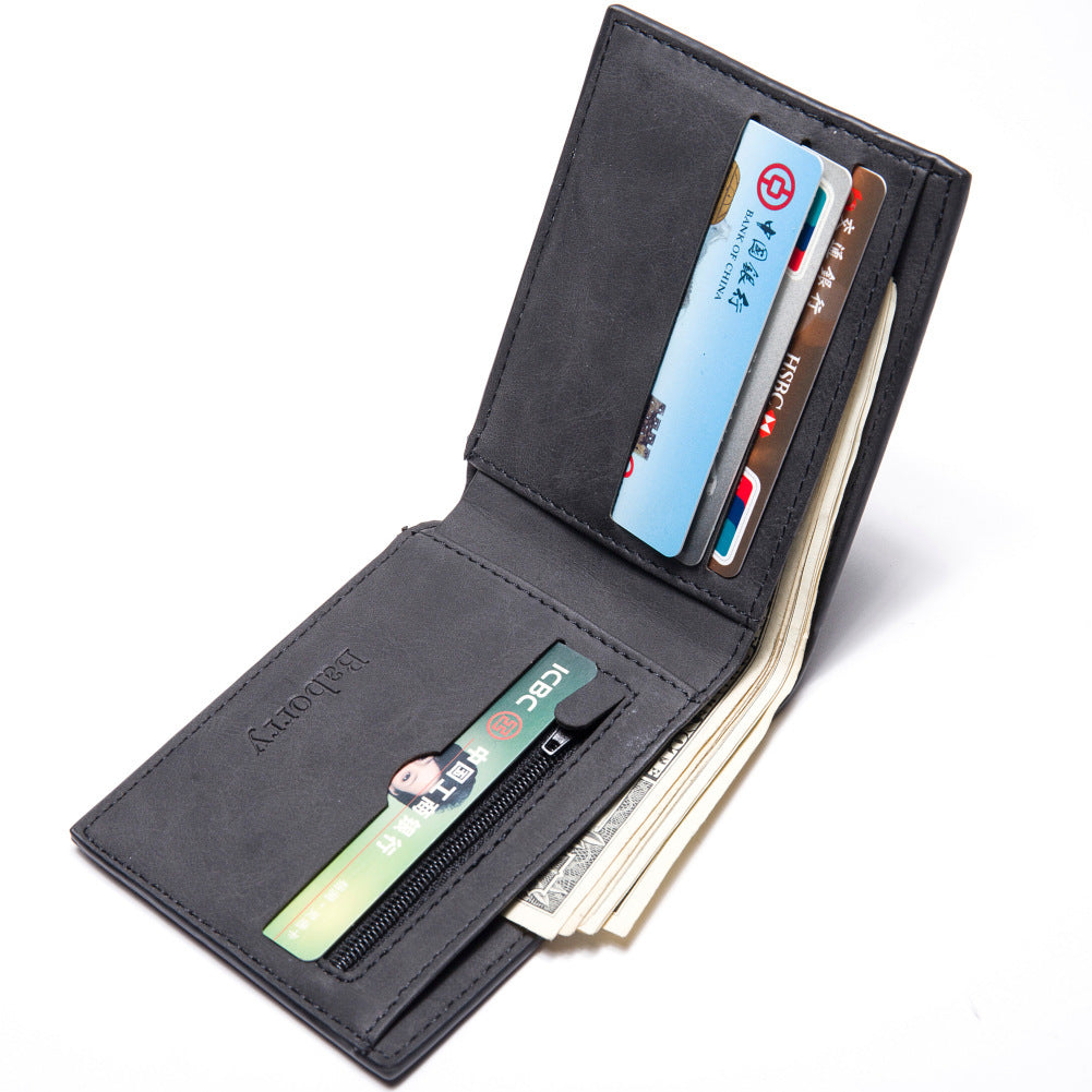 Fashion Men Wallets Mens Wallet with Coin Bag Zipper