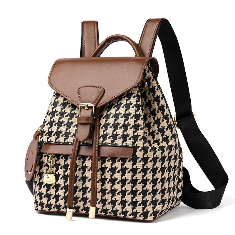 Houndstooth Backpack Women