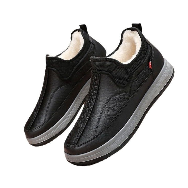 Winter Warm Fleece Snow Boots Round-toed Platform Ankle Boot Fashion Simple Non-slip Flat Cotton