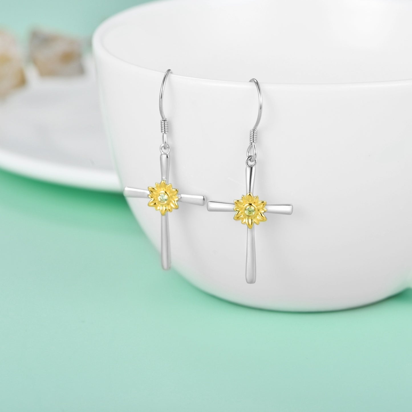 Dangle Drop Hooks Earrings Sunflower Flower Jewelry Gifts for Women Teens Birthday