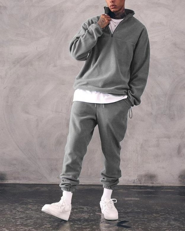 Casual Stand Collar Thickened Long-sleeved T-shirt