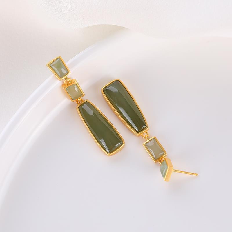 Vintage Green Fashion Geometry Earrings