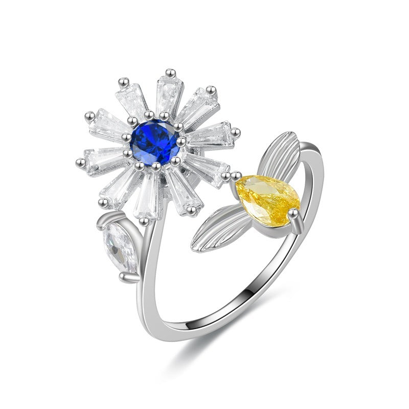 Rings Eyes Flowers Anxiety Rings For Women Fidget Spinner Ring Jewelry