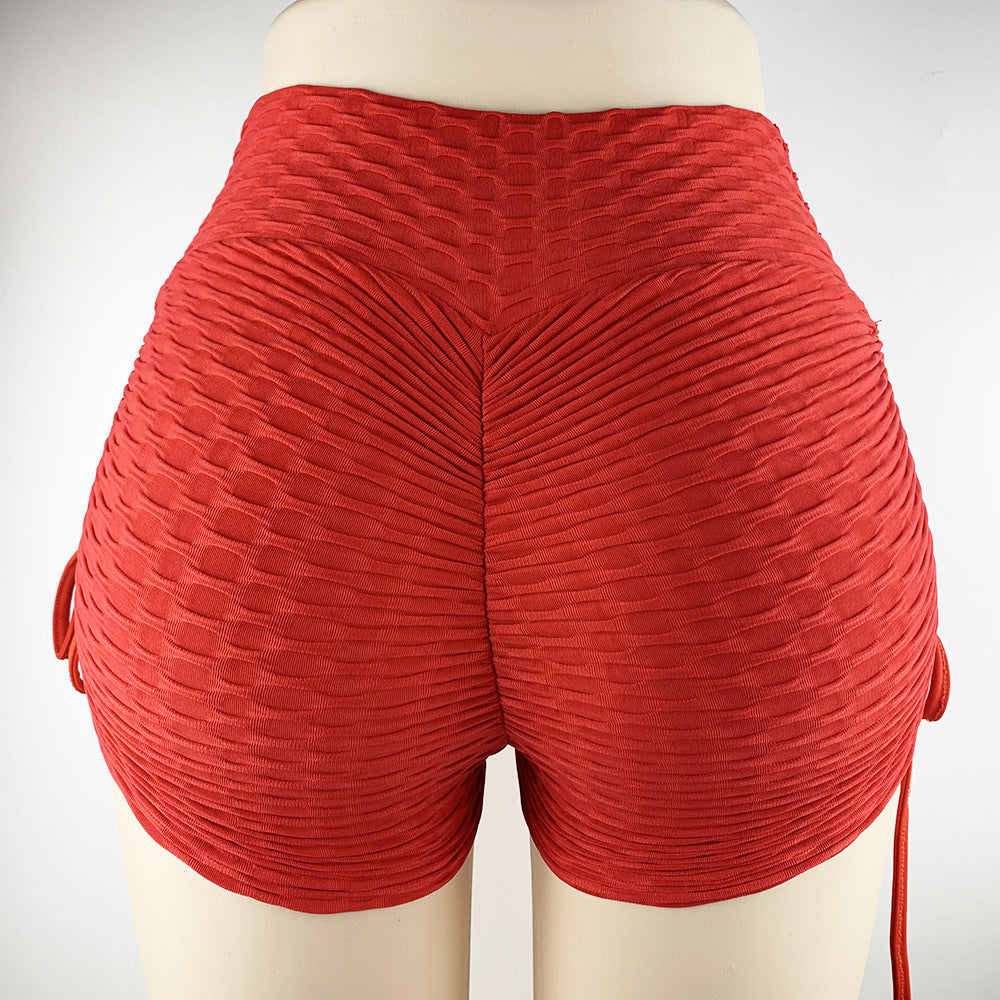 Drawstring Shorts Textured Butt Lift Gym