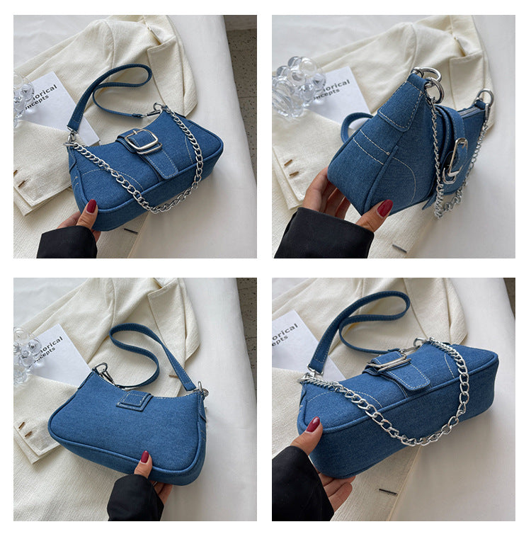 Chains Handbag Crossbody Bags Small Square Armpit Bag