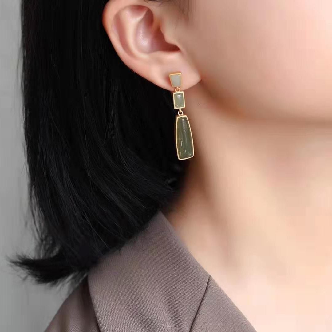 Vintage Green Fashion Geometry Earrings