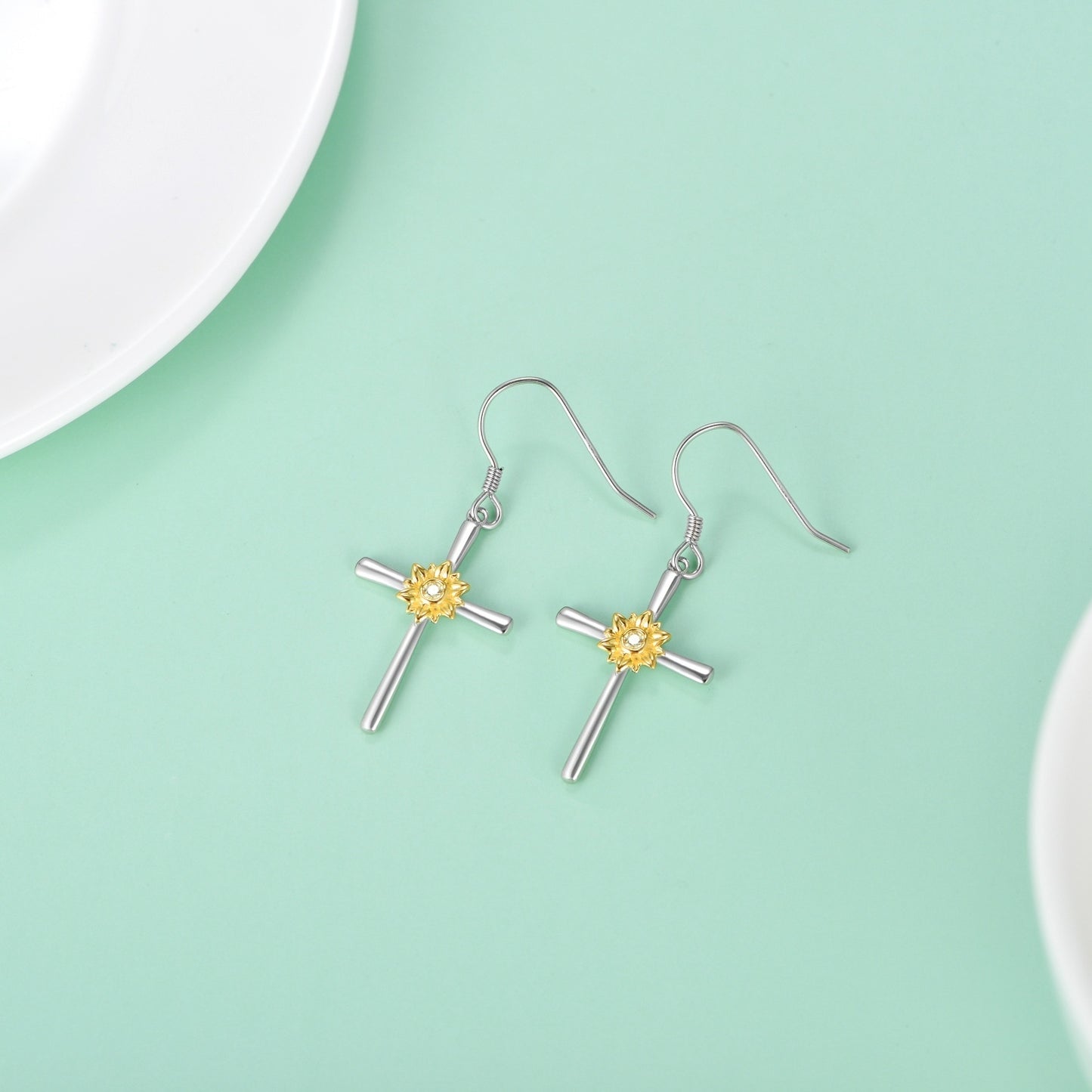 Dangle Drop Hooks Earrings Sunflower Flower Jewelry Gifts for Women Teens Birthday