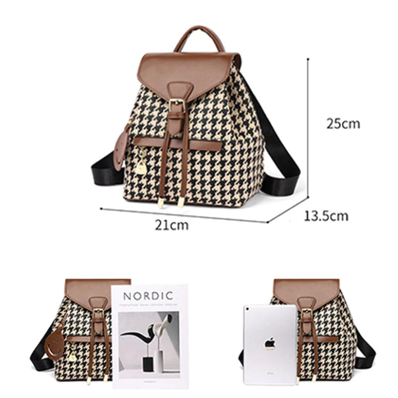 Houndstooth Backpack Women
