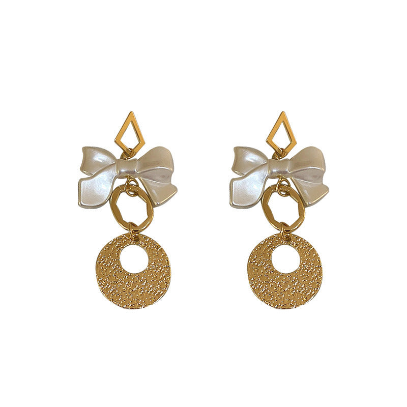 Silver Post Geometric Bow Asymmetrical Earrings