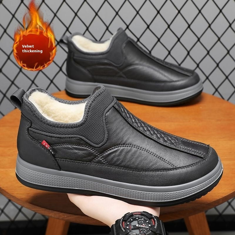 Winter Warm Fleece Snow Boots Round-toed Platform Ankle Boot Fashion Simple Non-slip Flat Cotton
