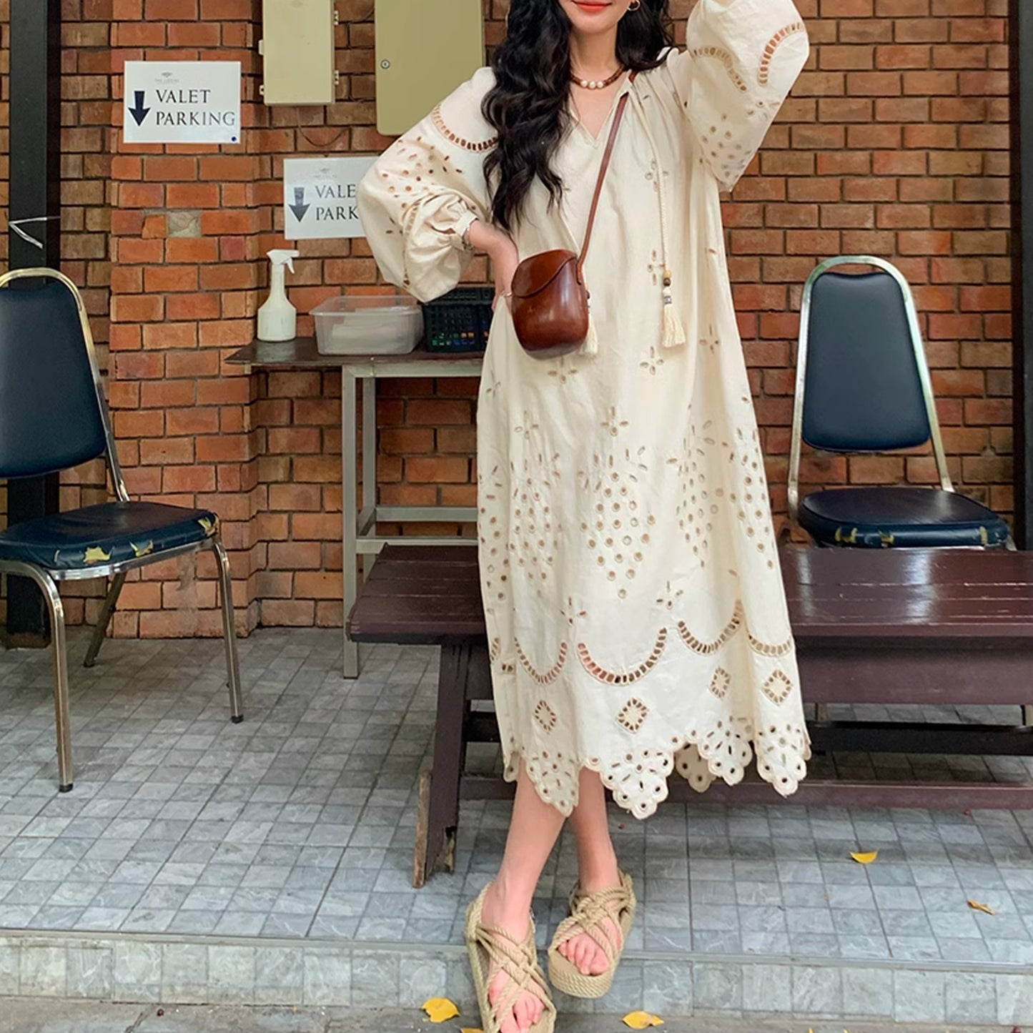 Retro Ethnic Travel Holiday Embroidered Long Dress