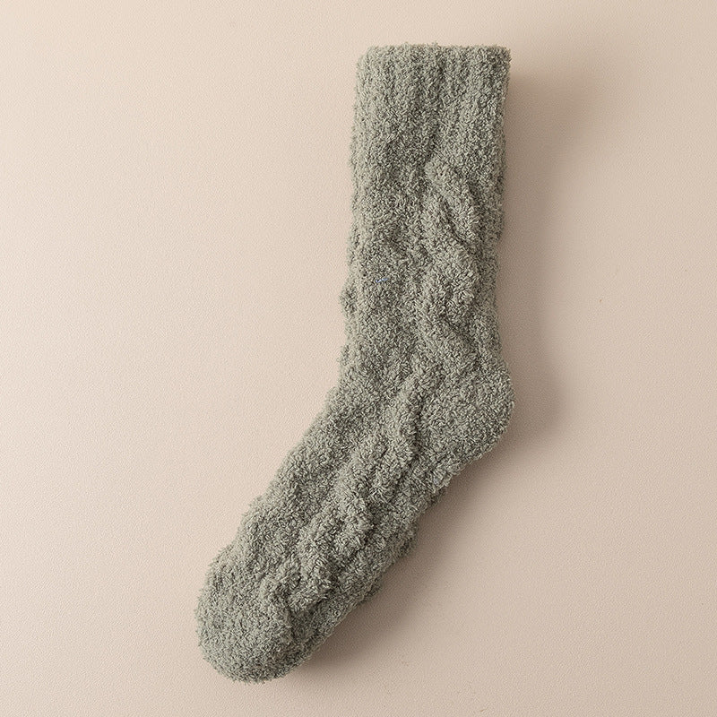Warm Fuzzy Coral Fleece Socks