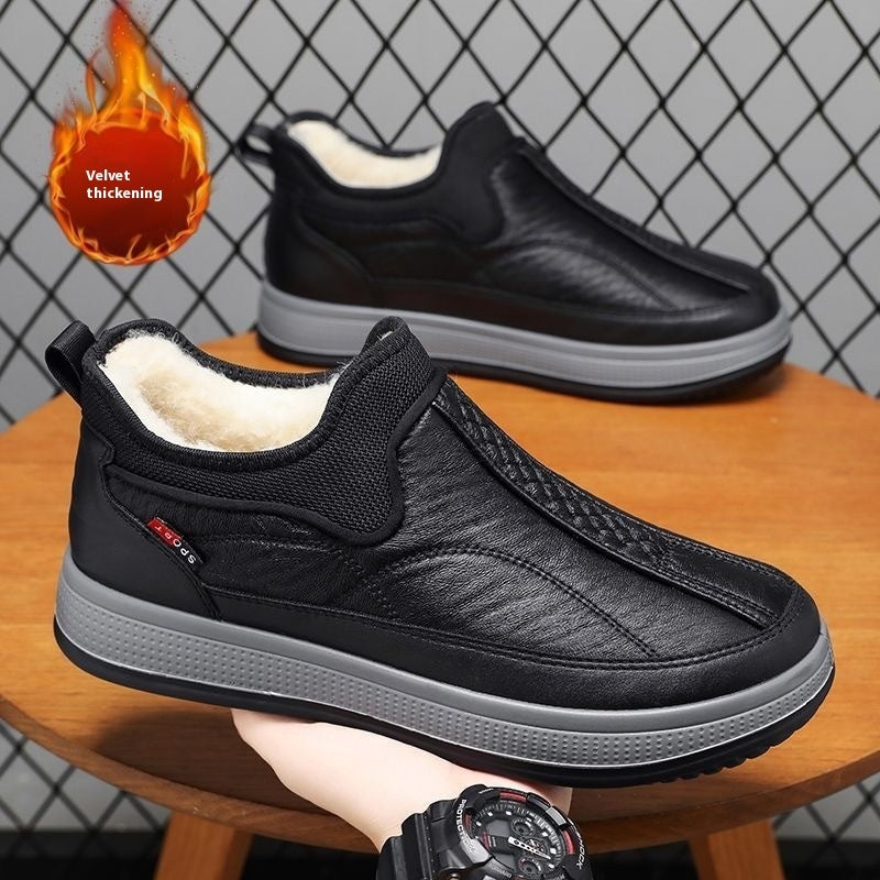 Winter Warm Fleece Snow Boots Round-toed Platform Ankle Boot Fashion Simple Non-slip Flat Cotton