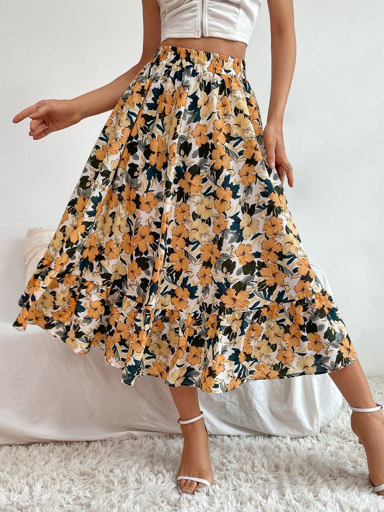 Casual Leopard Print Simple Slim Skirt