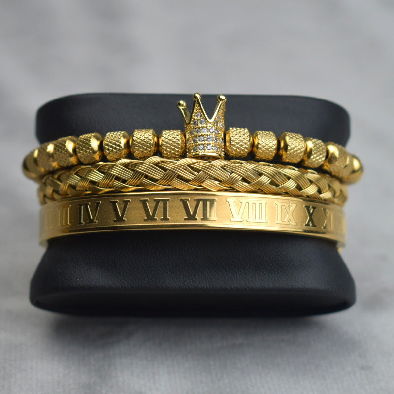 Pineapple Ball Crown Twist Woven Mesh With Diamond Digital Bracelet Set of best quality