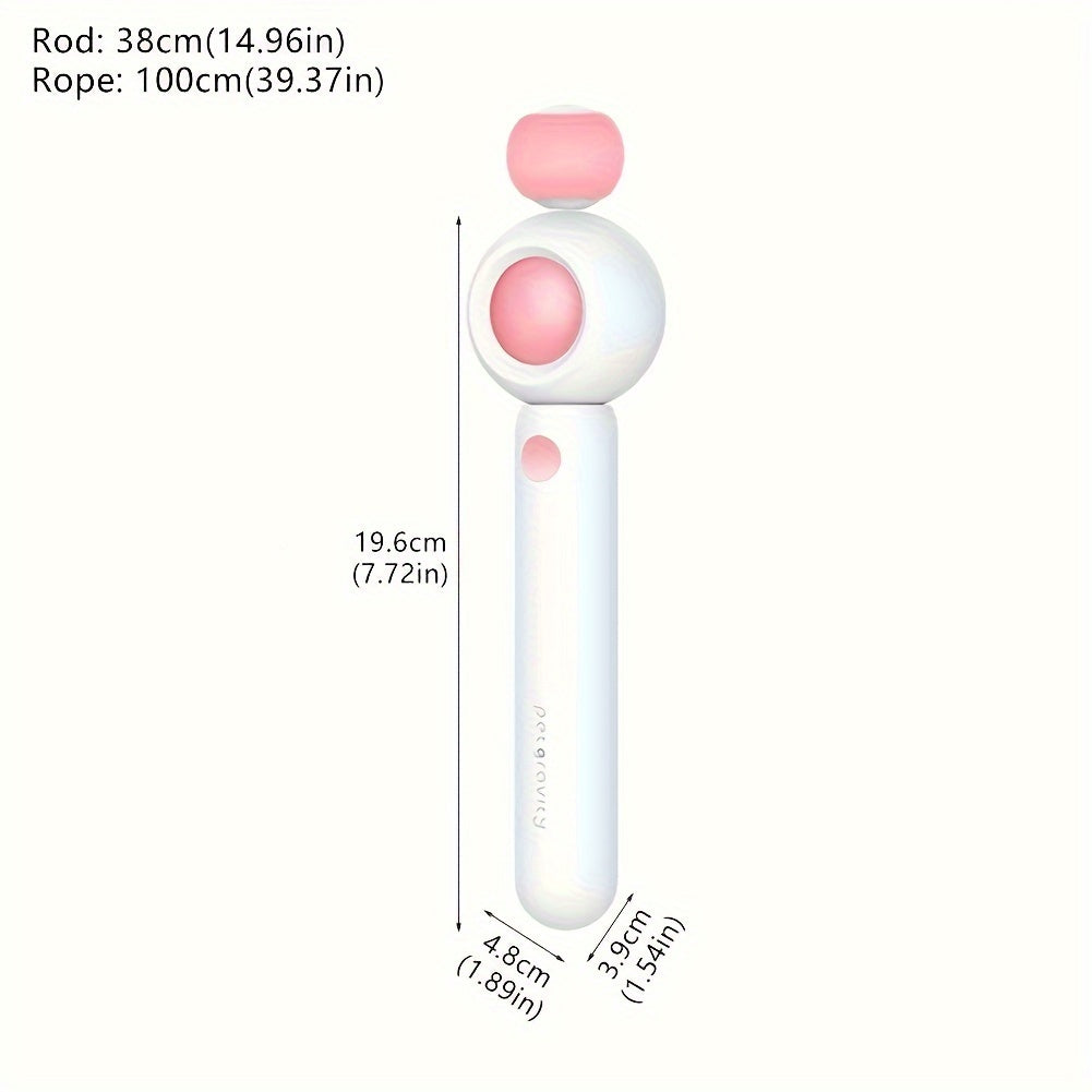 Cat Teaser Stick, Retractable Cat Wand With Replacement Head