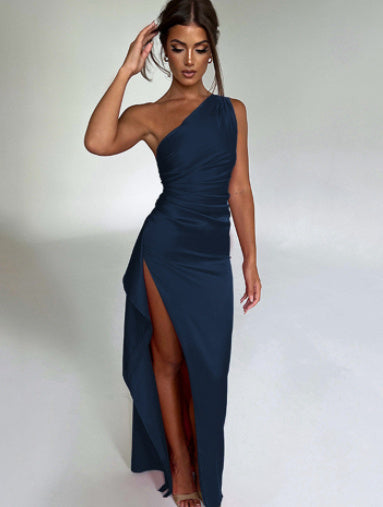Sexy One-shoulder Backless Slit Dress Summer