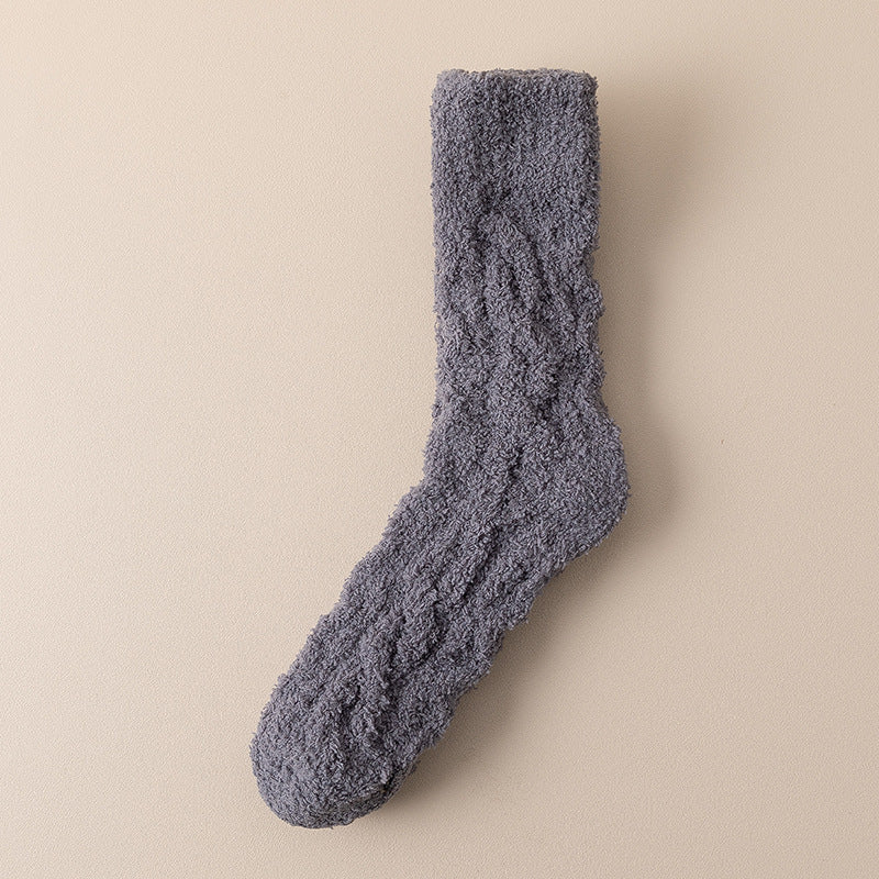 Warm Fuzzy Coral Fleece Socks