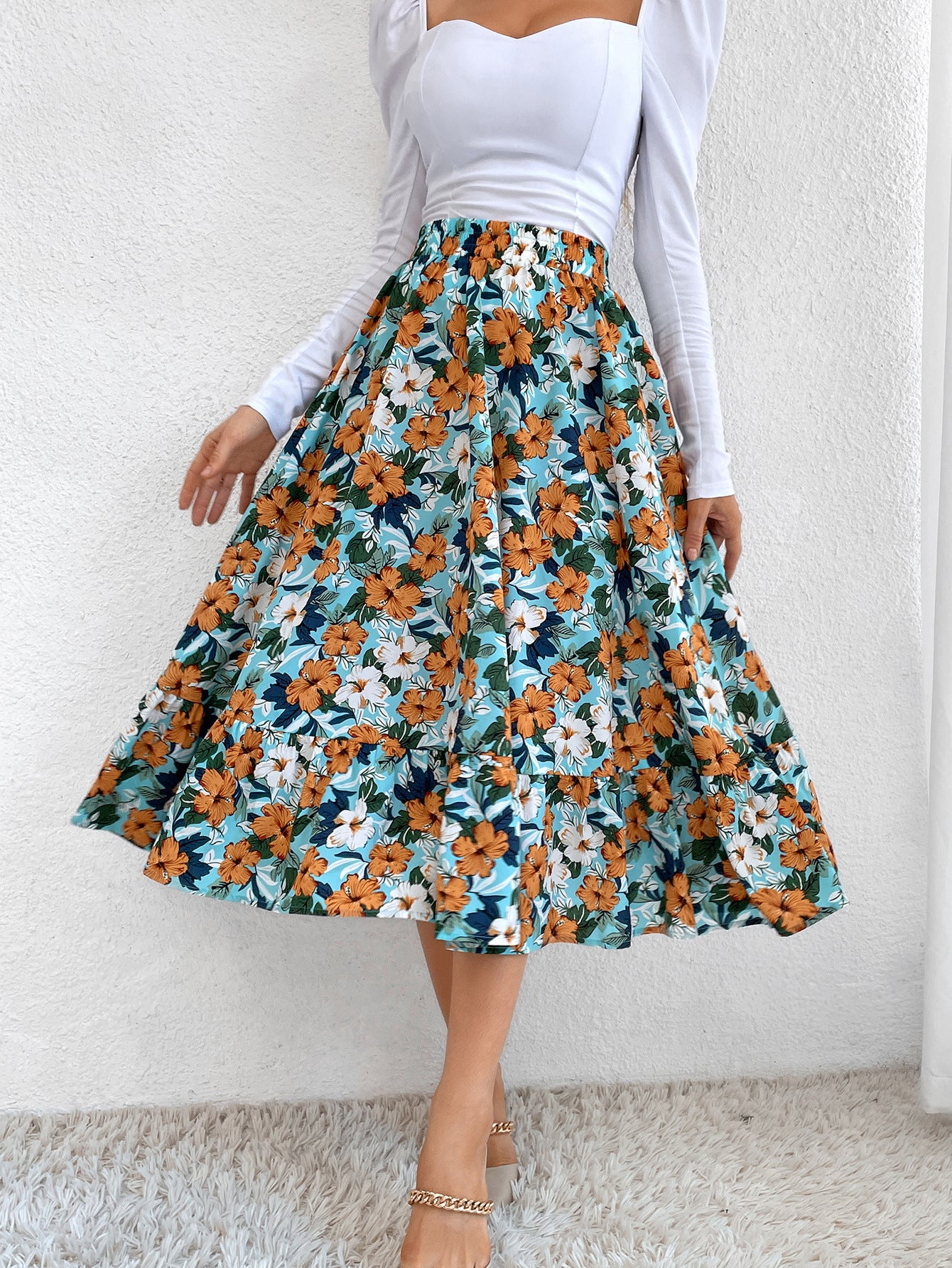 Casual Leopard Print Simple Slim Skirt