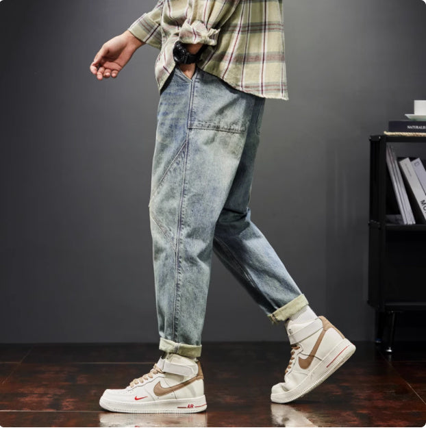 Loose Straight Tube Haren Workwear Nine Quarter Jeans