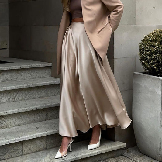 Graceful Satin Satin Long Skirt