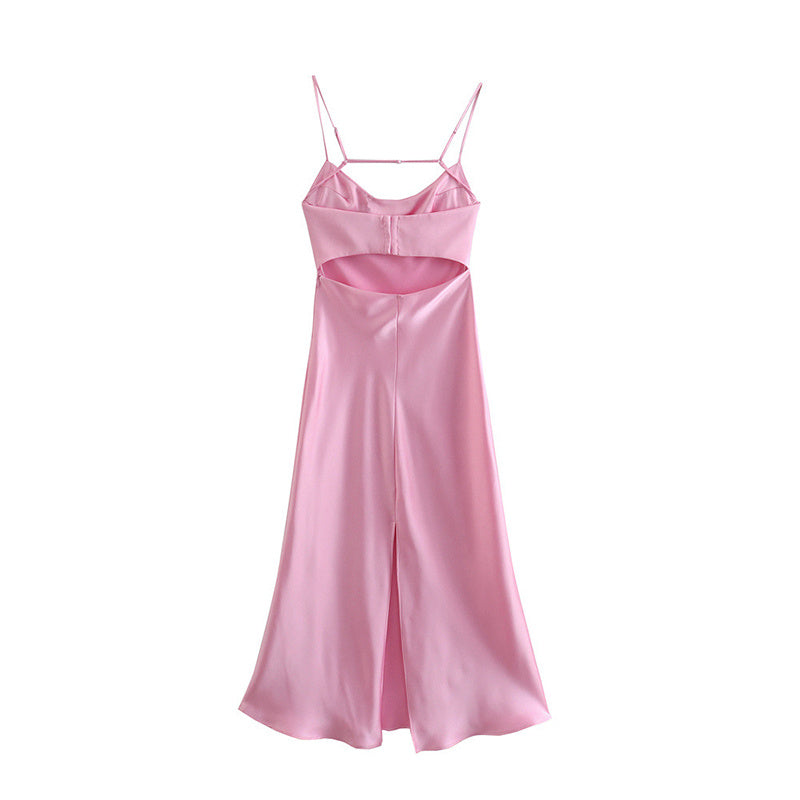 Women Camis Satin Long Dresses Elegant Sleeveless