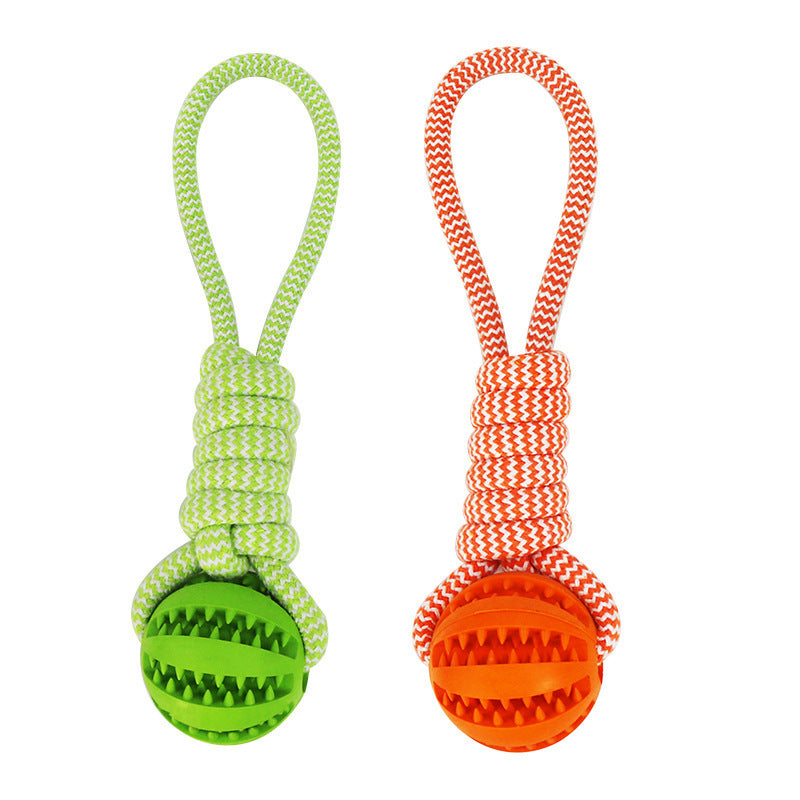 Dog Toys Treat Balls Interactive Hemp Rope Rubber Leaking Balls