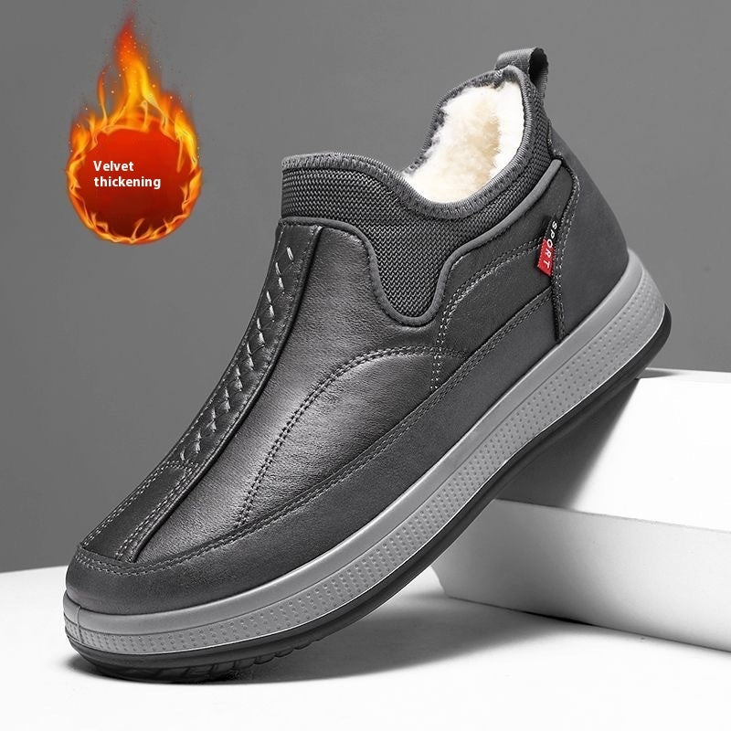 Winter Warm Fleece Snow Boots Round-toed Platform Ankle Boot Fashion Simple Non-slip Flat Cotton