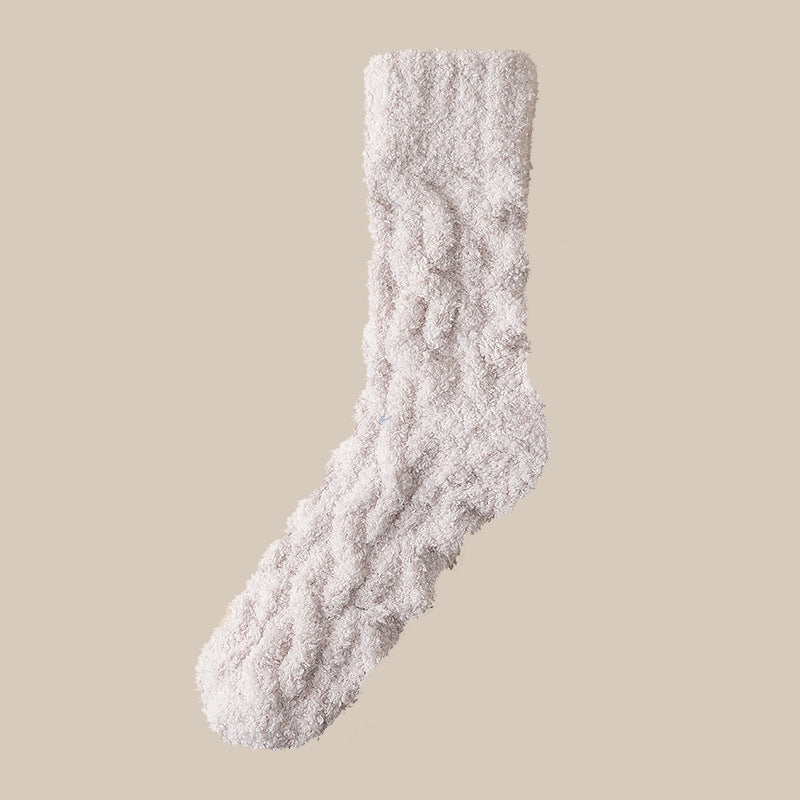 Warm Fuzzy Coral Fleece Socks