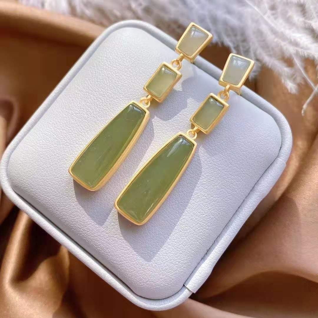 Vintage Green Fashion Geometry Earrings