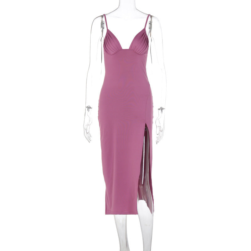 Deep V-neck Sleeveless Backless