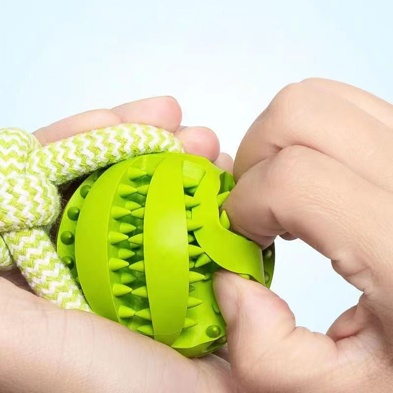 Dog Toys Treat Balls Interactive Hemp Rope Rubber Leaking Balls