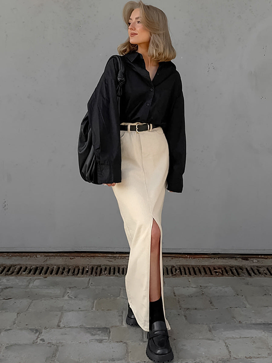 Slim-fitting Simple Versatile Skirt
