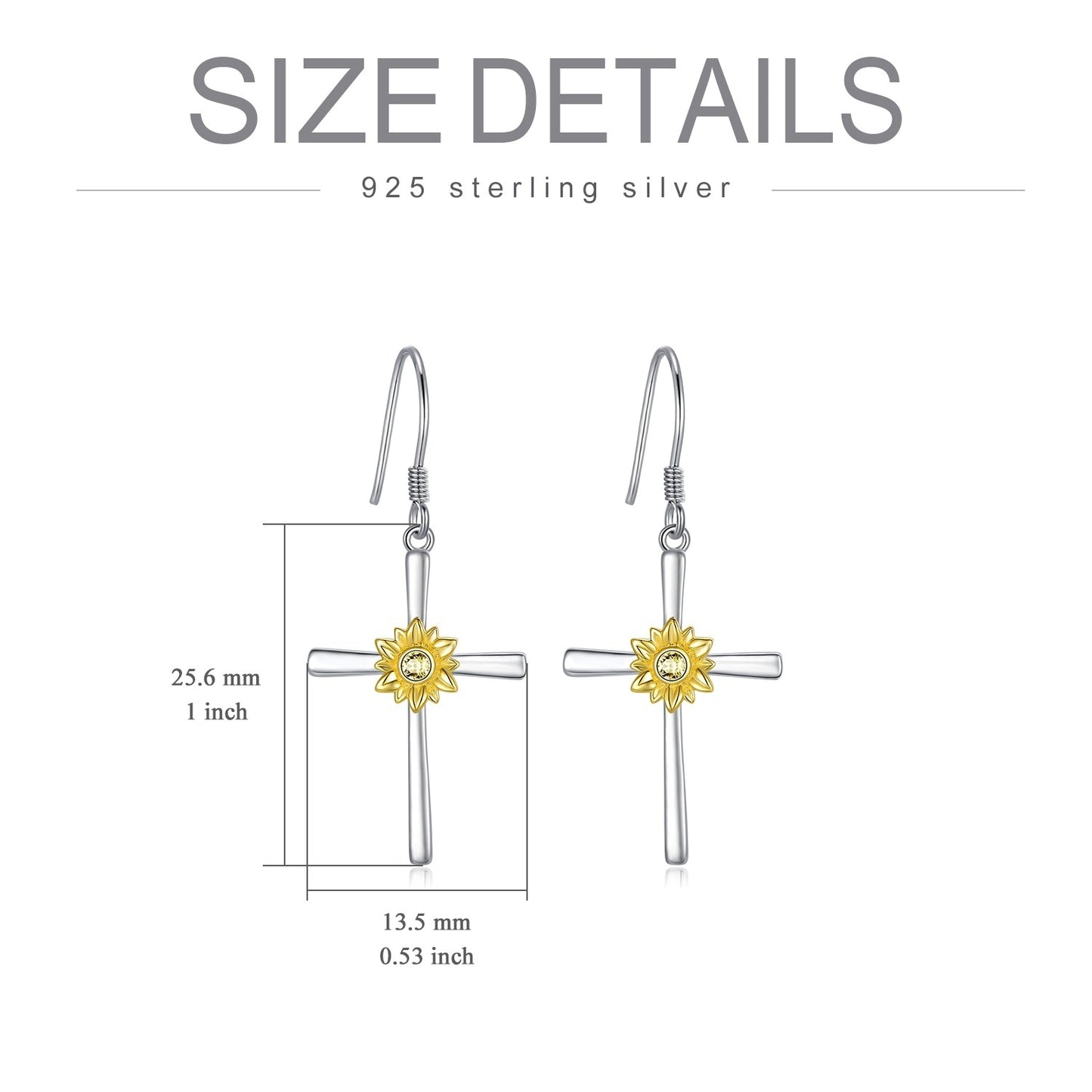 Dangle Drop Hooks Earrings Sunflower Flower Jewelry Gifts for Women Teens Birthday