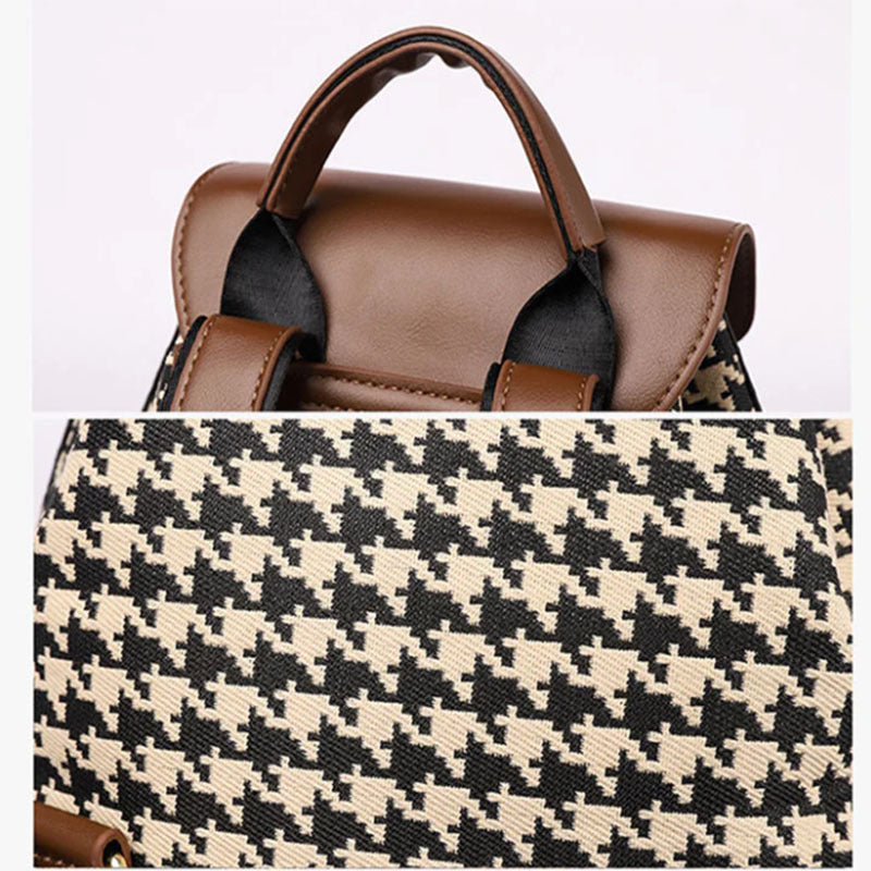 Houndstooth Backpack Women