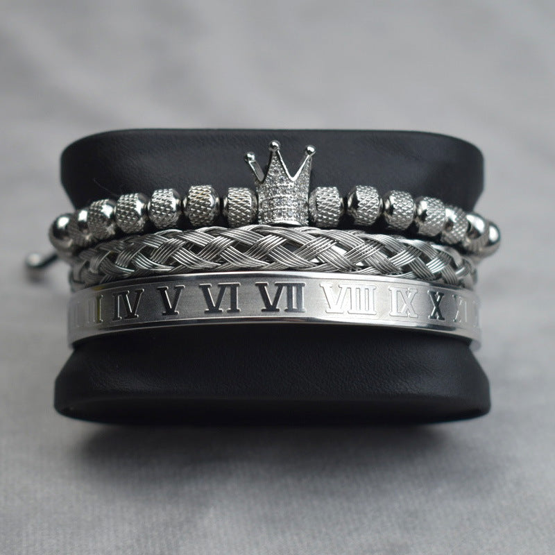 Pineapple Ball Crown Twist Woven Mesh With Diamond Digital Bracelet Set of best quality
